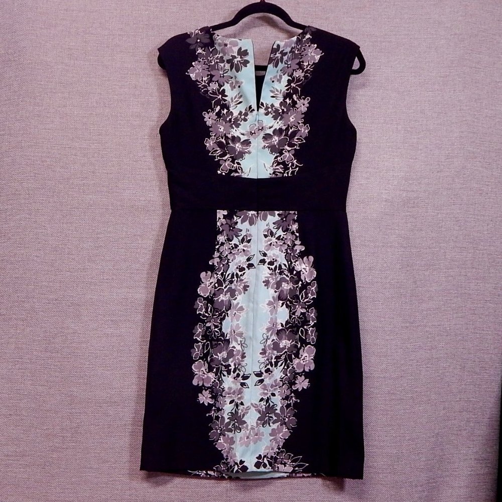 London Times Size 8 Women's Dress Black And Teal